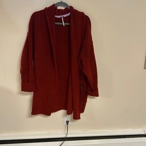 Free People burgundy oversized cardigan